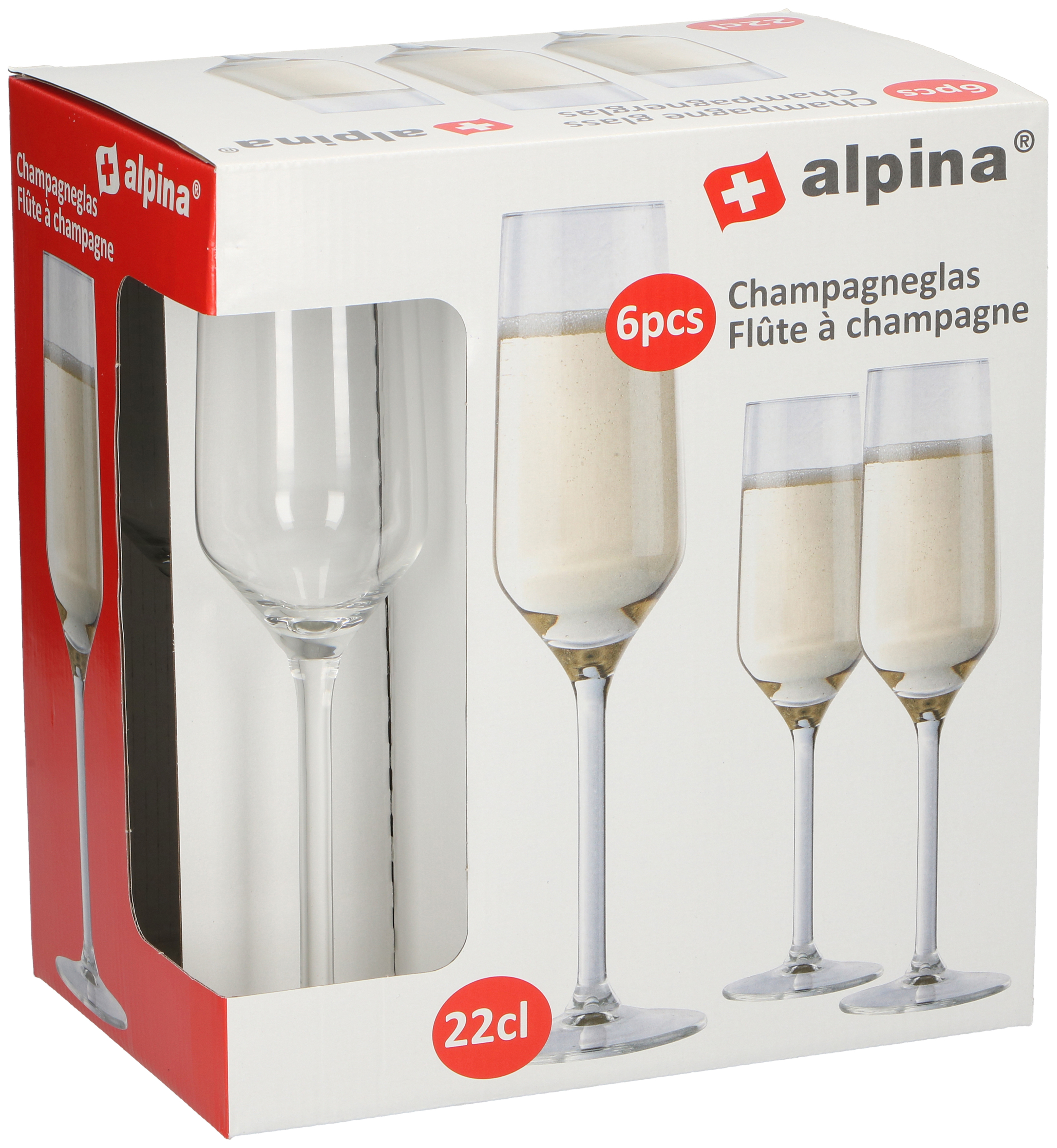 Lot de 6 flûtes à champagne ALPINA