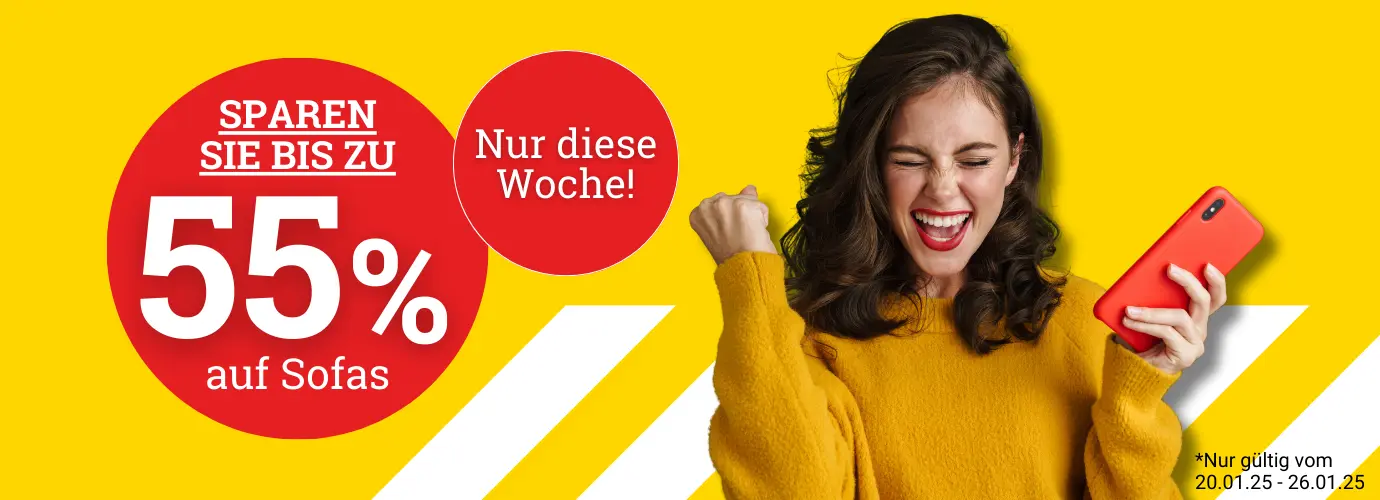 Nur diese Woche! Sparen Sie bis zu 55% auf Sofas