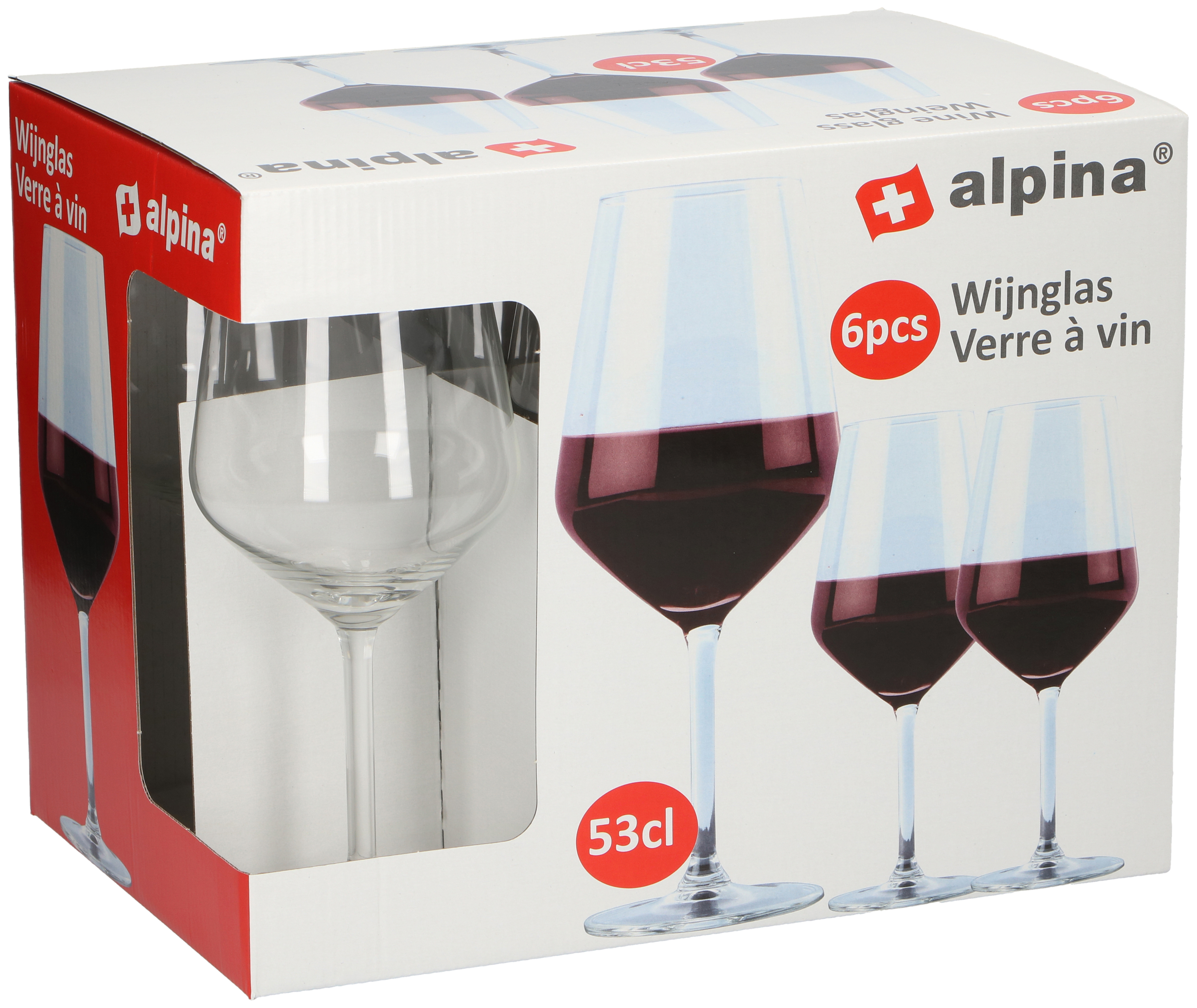 Lot de 6 verres à vin rouge ALPINA