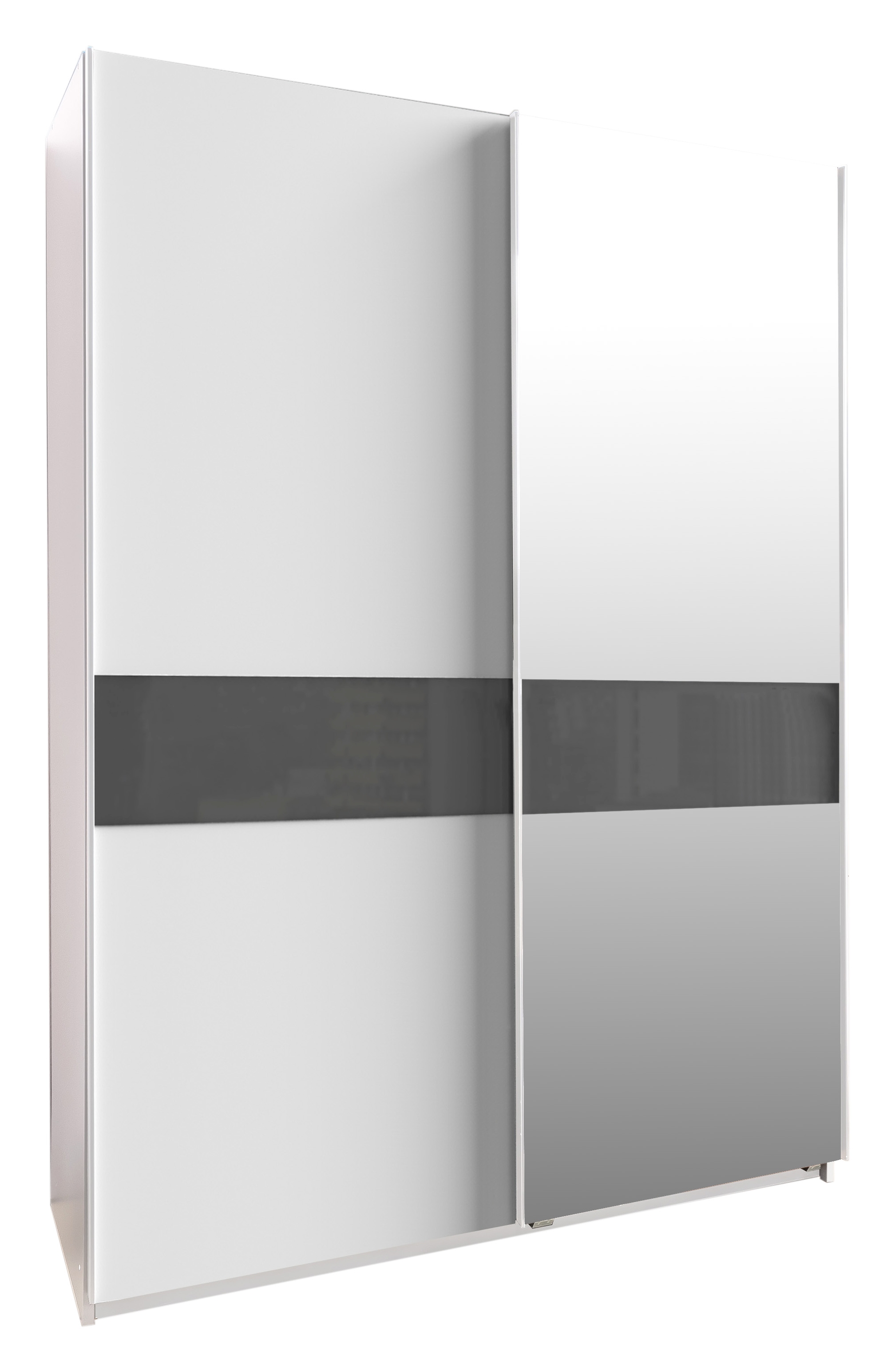 Schwebetürenschrank WEIMAR | Weiß-Glas Grey 519313-0 